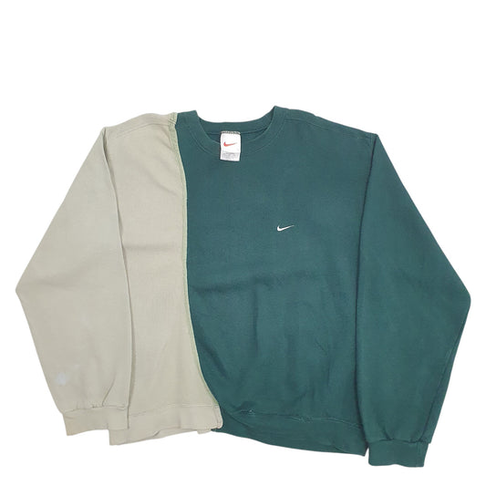 Mens Green Nike Reworked Crewneck Jumper