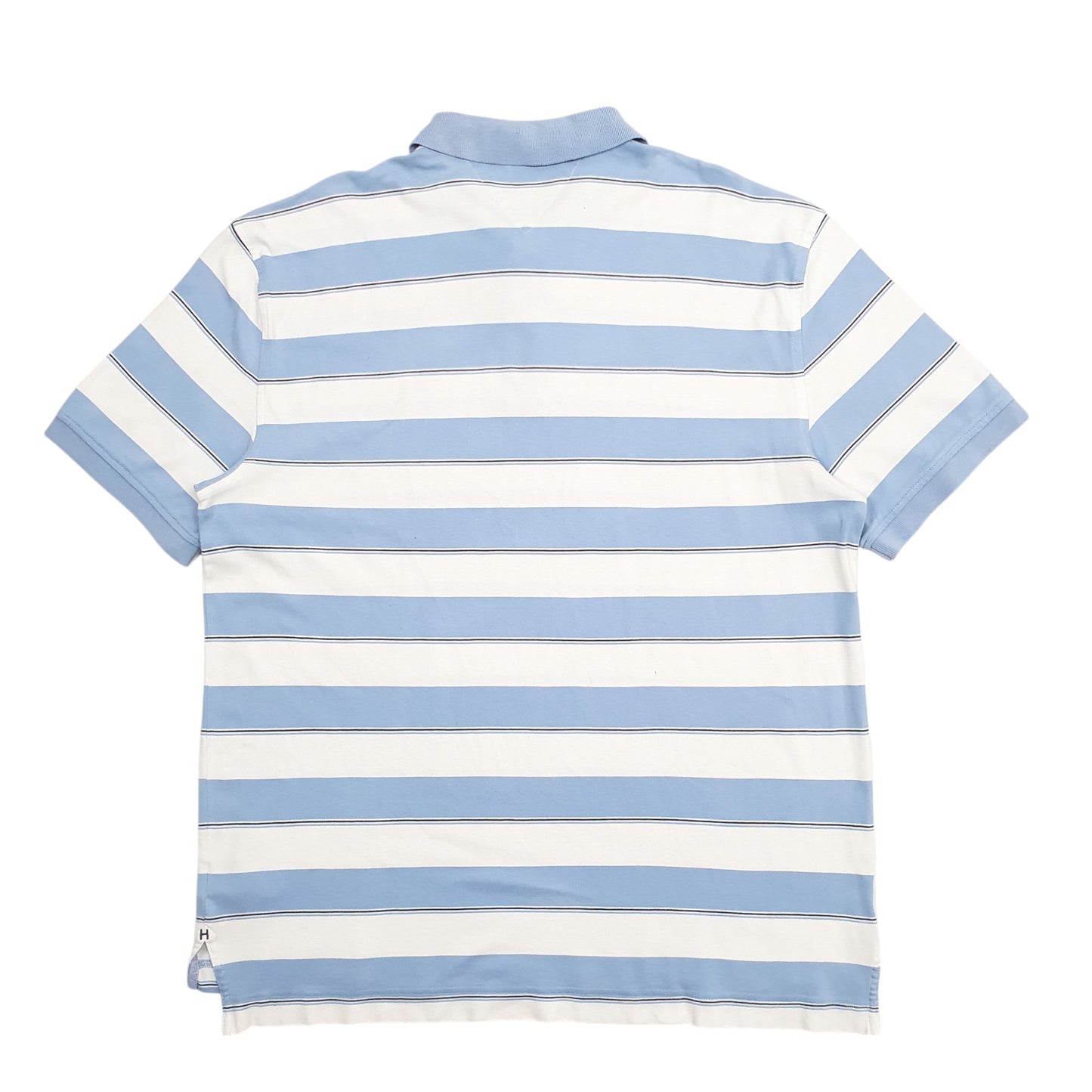 Mens Blue Tommy Hilfiger Stripes Short Sleeve Polo Shirt