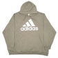 Mens Khaki Adidas Spellout Hoodie Jumper
