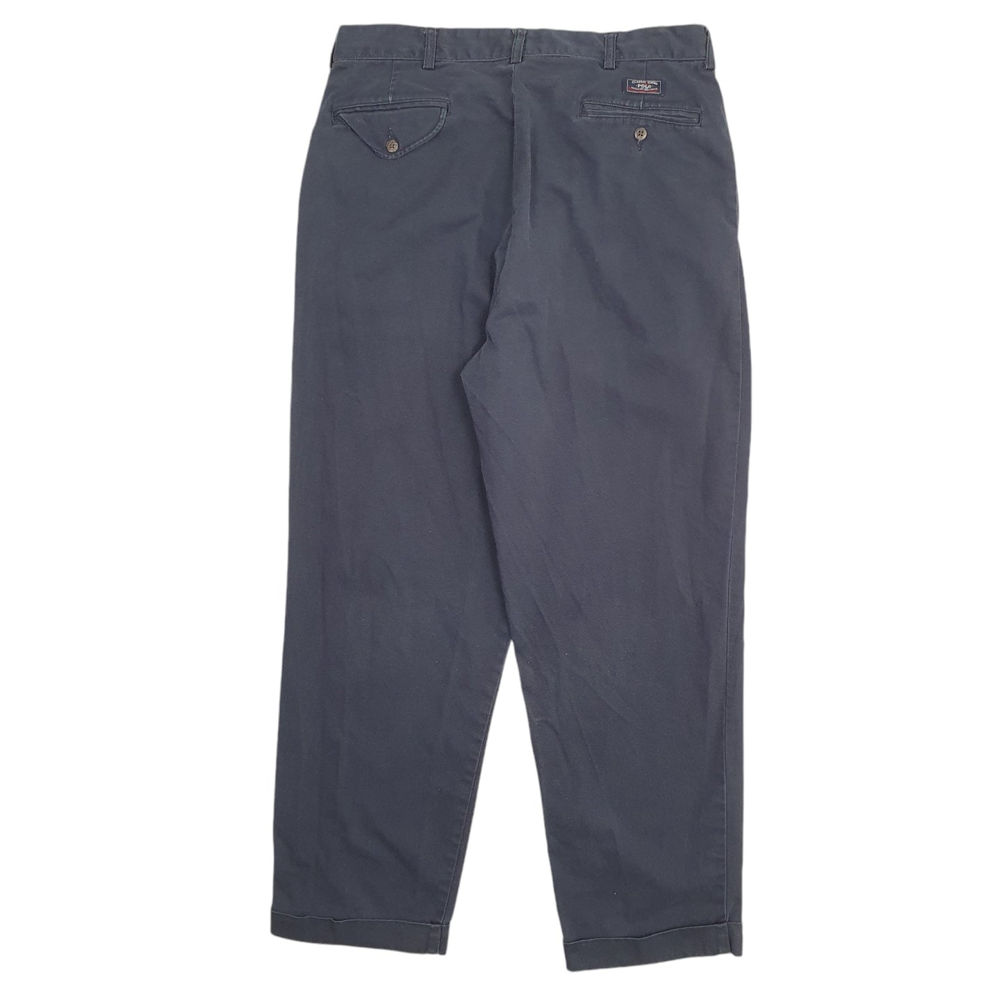 Mens Navy Polo Ralph Lauren Hammond Pant Double Pleated Chino Trousers