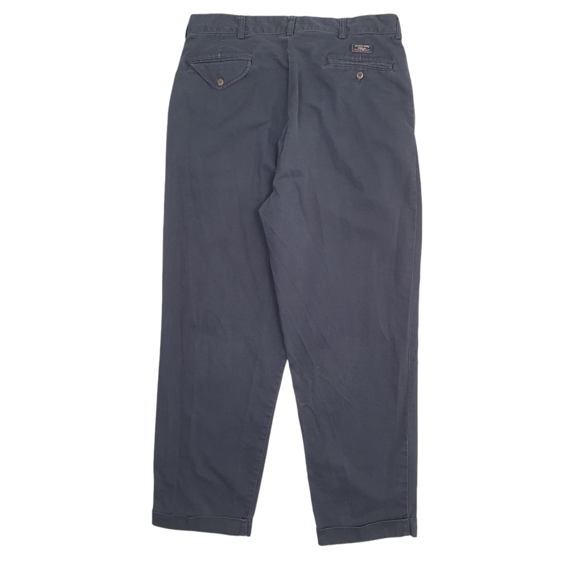 Mens Navy Polo Ralph Lauren Hammond Pant Double Pleated Chino Trousers