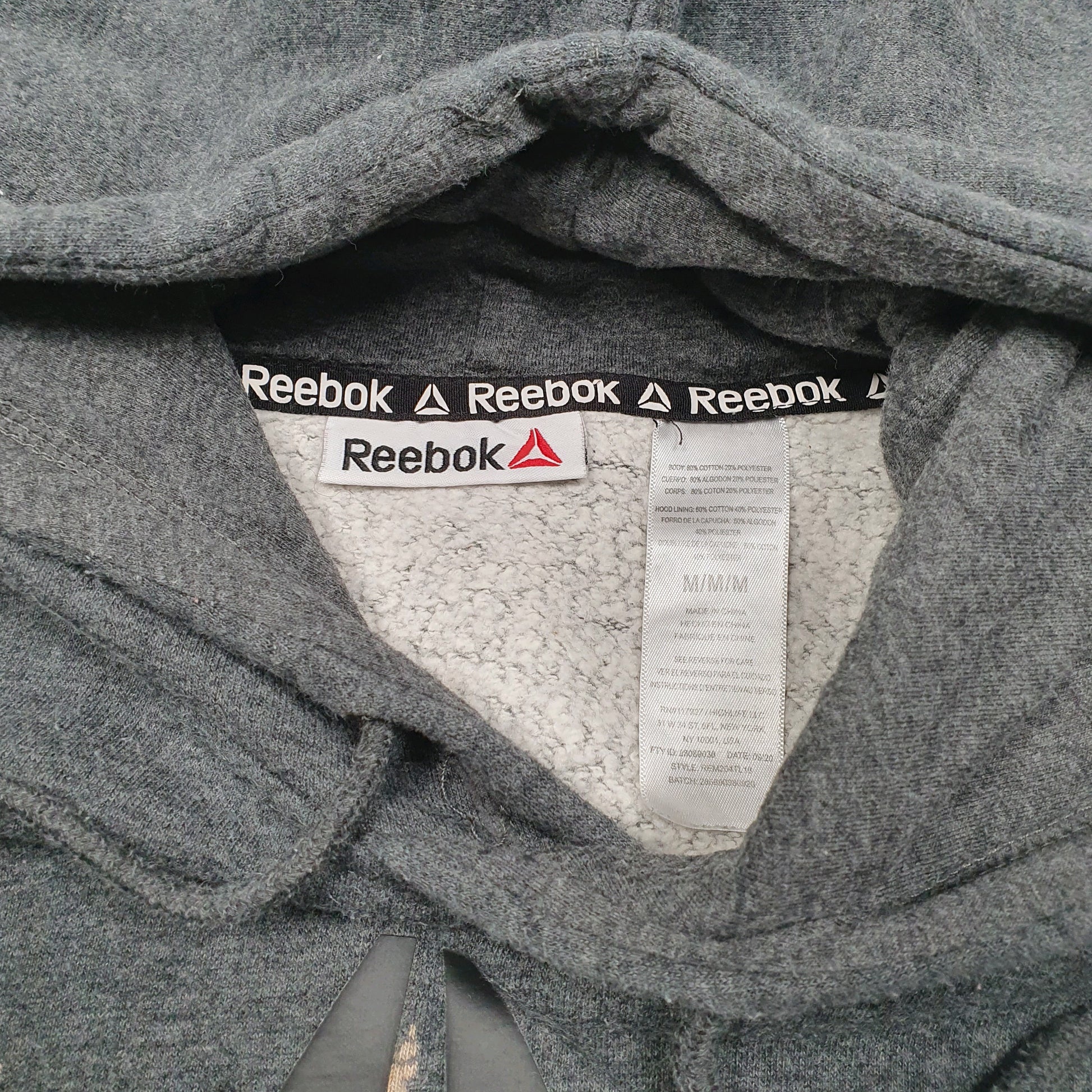 Mens Grey Reebok  Hoodie Jumper