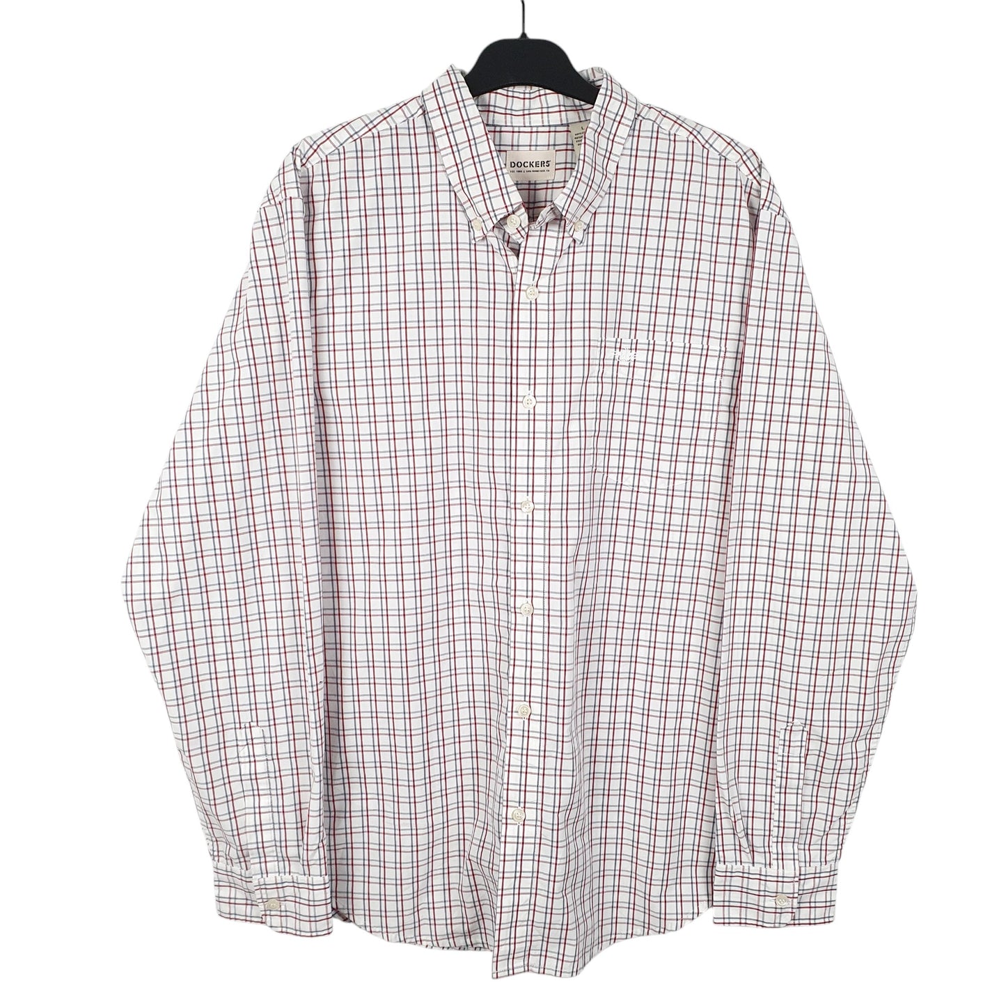 Mens White Dockers  Long Sleeve Shirt