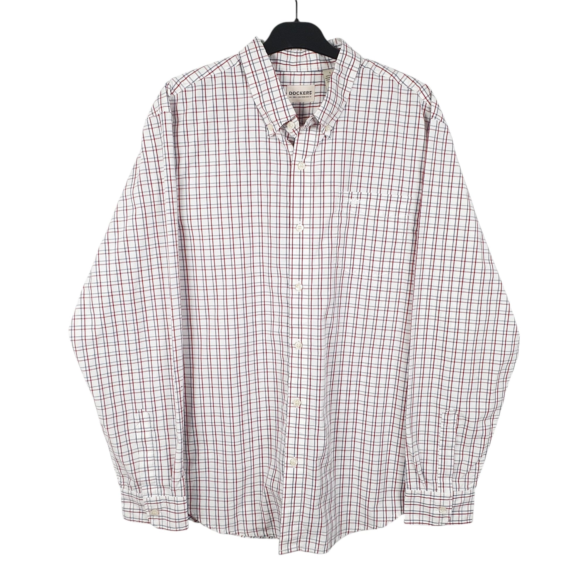 Mens White Dockers  Long Sleeve Shirt