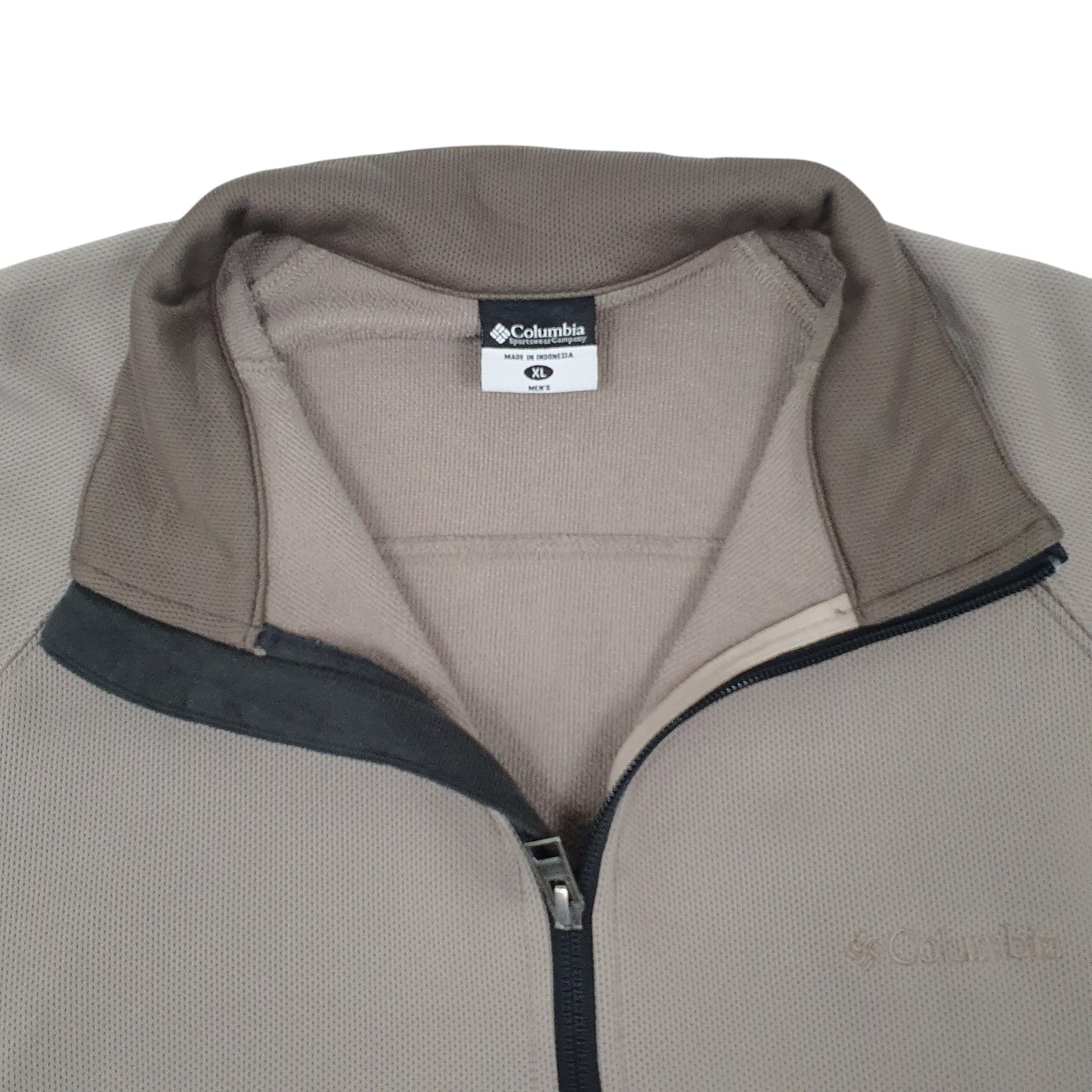 Mens Beige Columbia  Quarter Zip Jumper