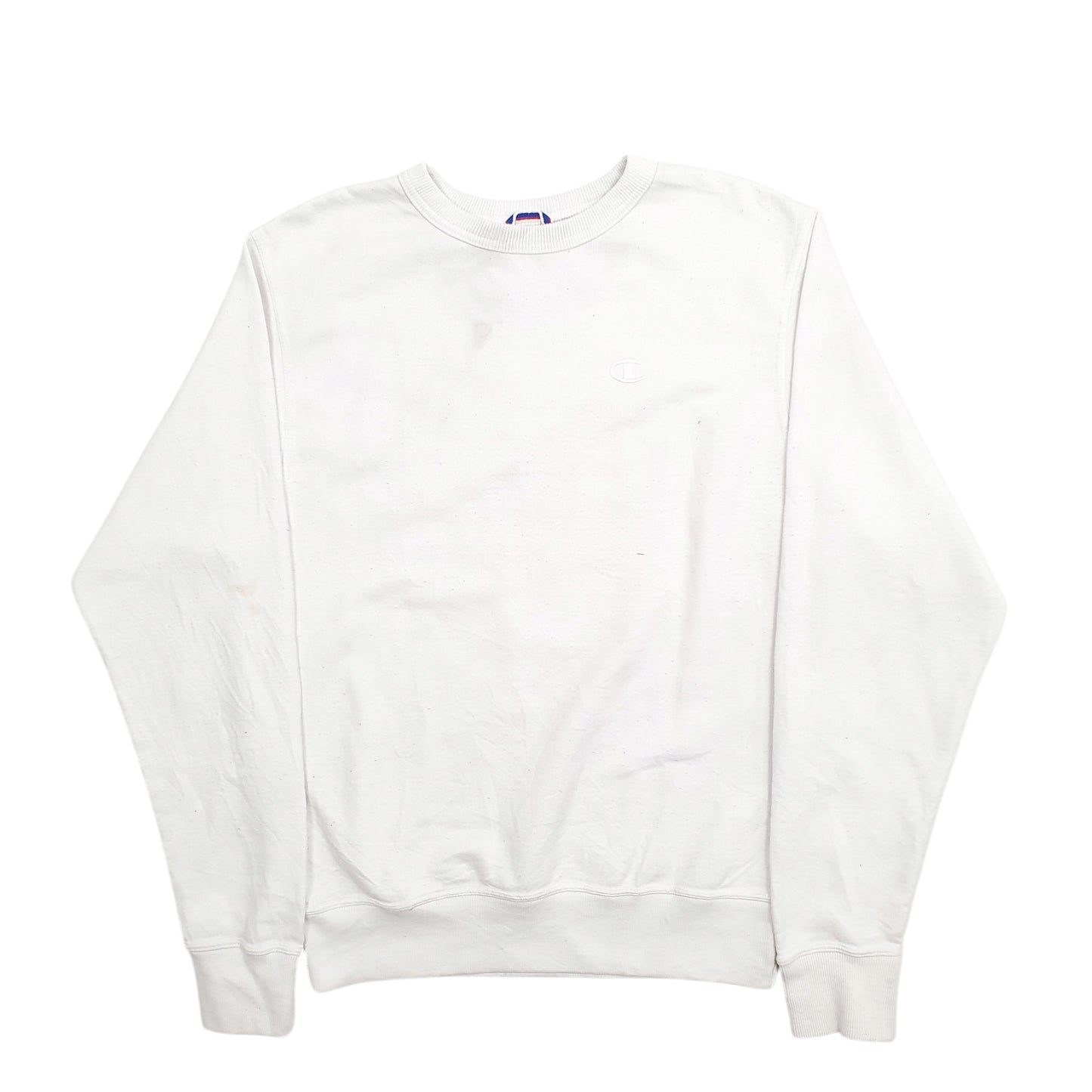 Mens White Champion  Crewneck Jumper