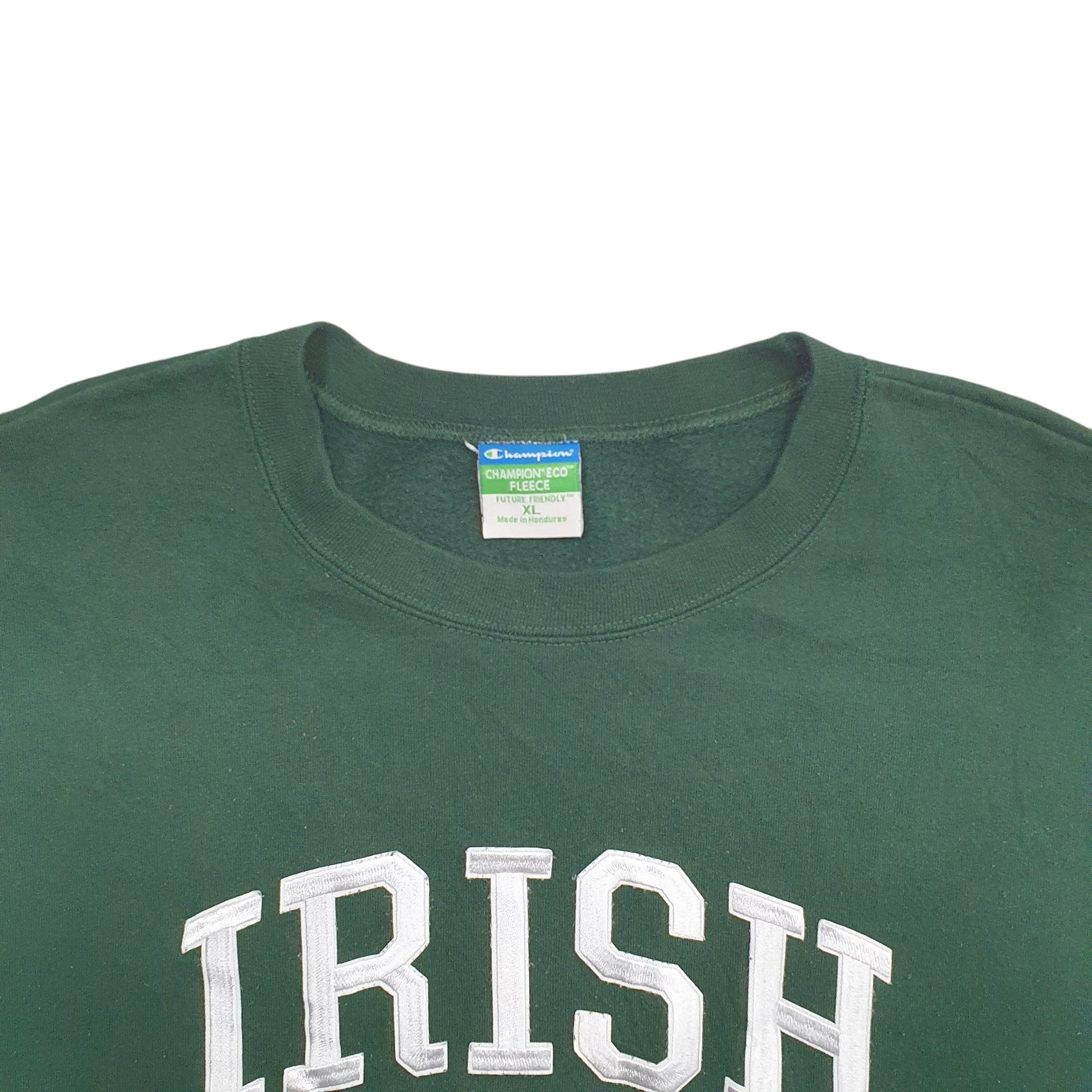 Mens Green Champion Irish Spellout Crewneck Jumper