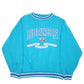 Mens Turquoise Logo Athletic Vintage NBA Charlotte Hornets Spellout 90s Basketball Crewneck Jumper