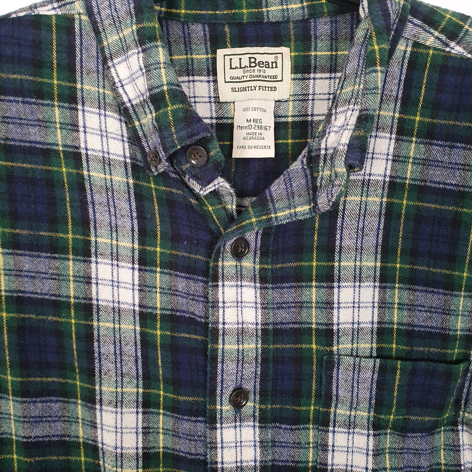 Mens Navy L.L.Bean Flannel Overshirt Long Sleeve Shirt