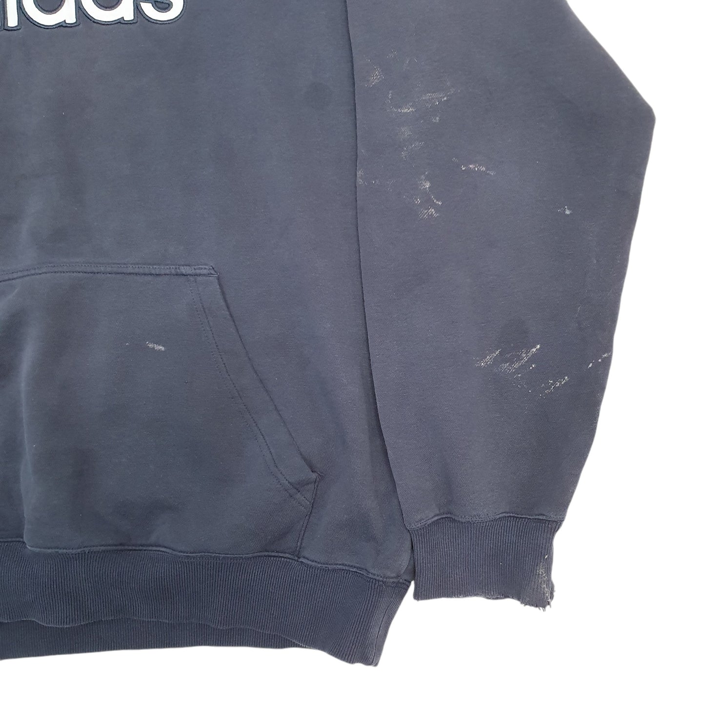 Mens Navy Adidas Spellout Hoodie Jumper