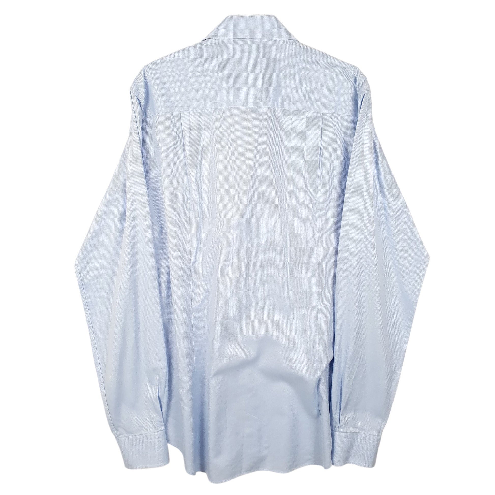 Mens Blue David Donohue Trim Long Sleeve Shirt