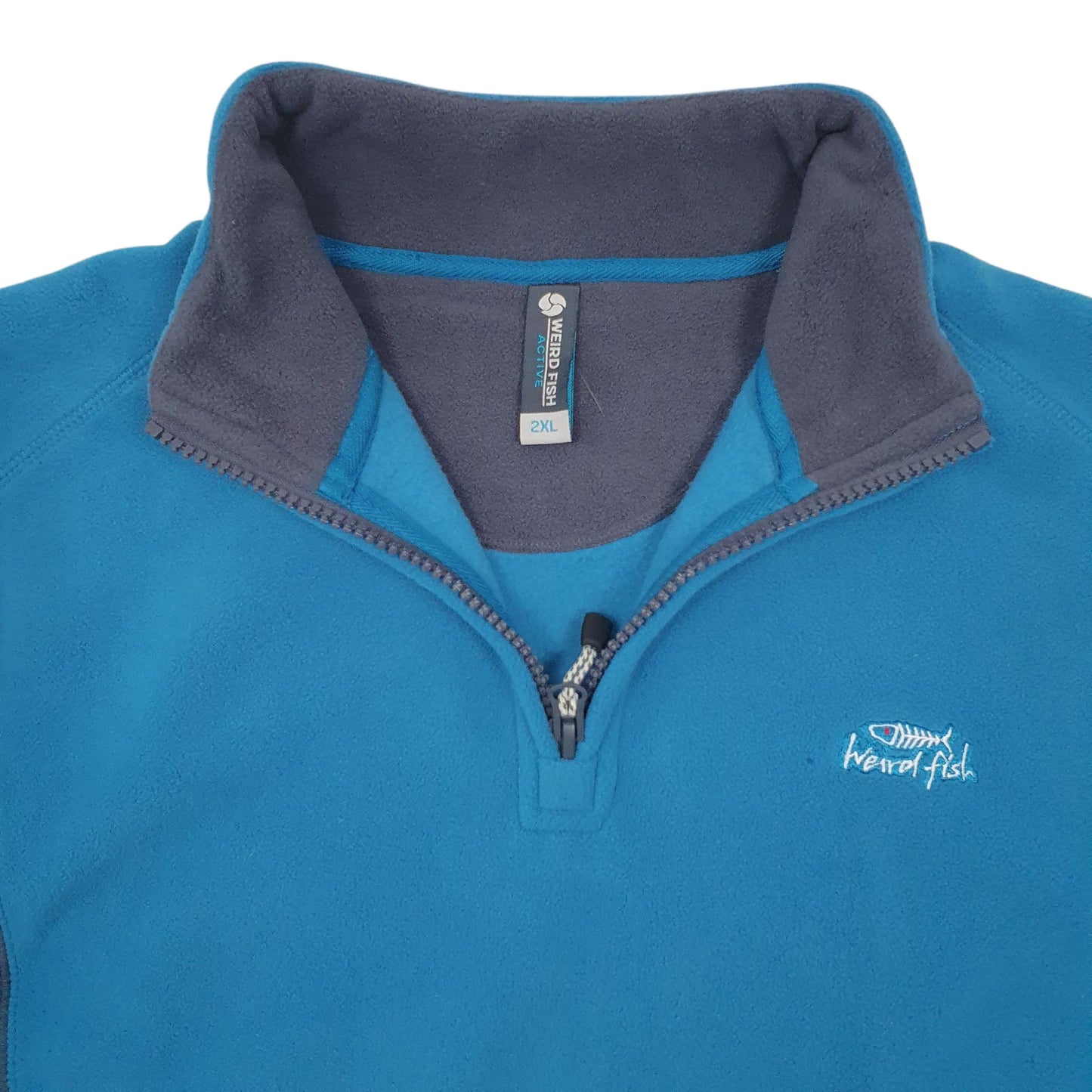 Mens Blue Weird Fish Active Wear Quarter Zip Jumper