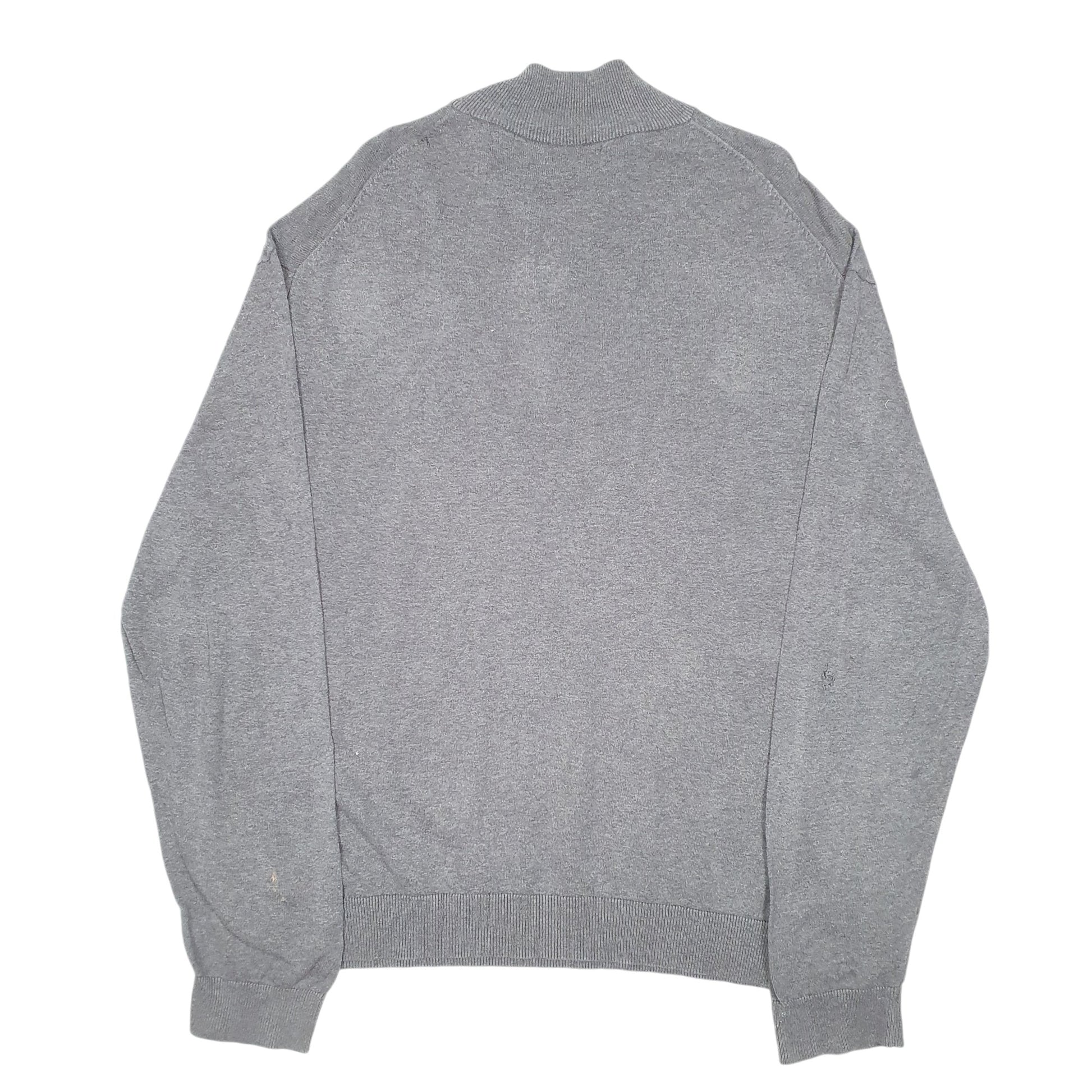 Mens Grey Nautica Knit Quarter Zip Jumper