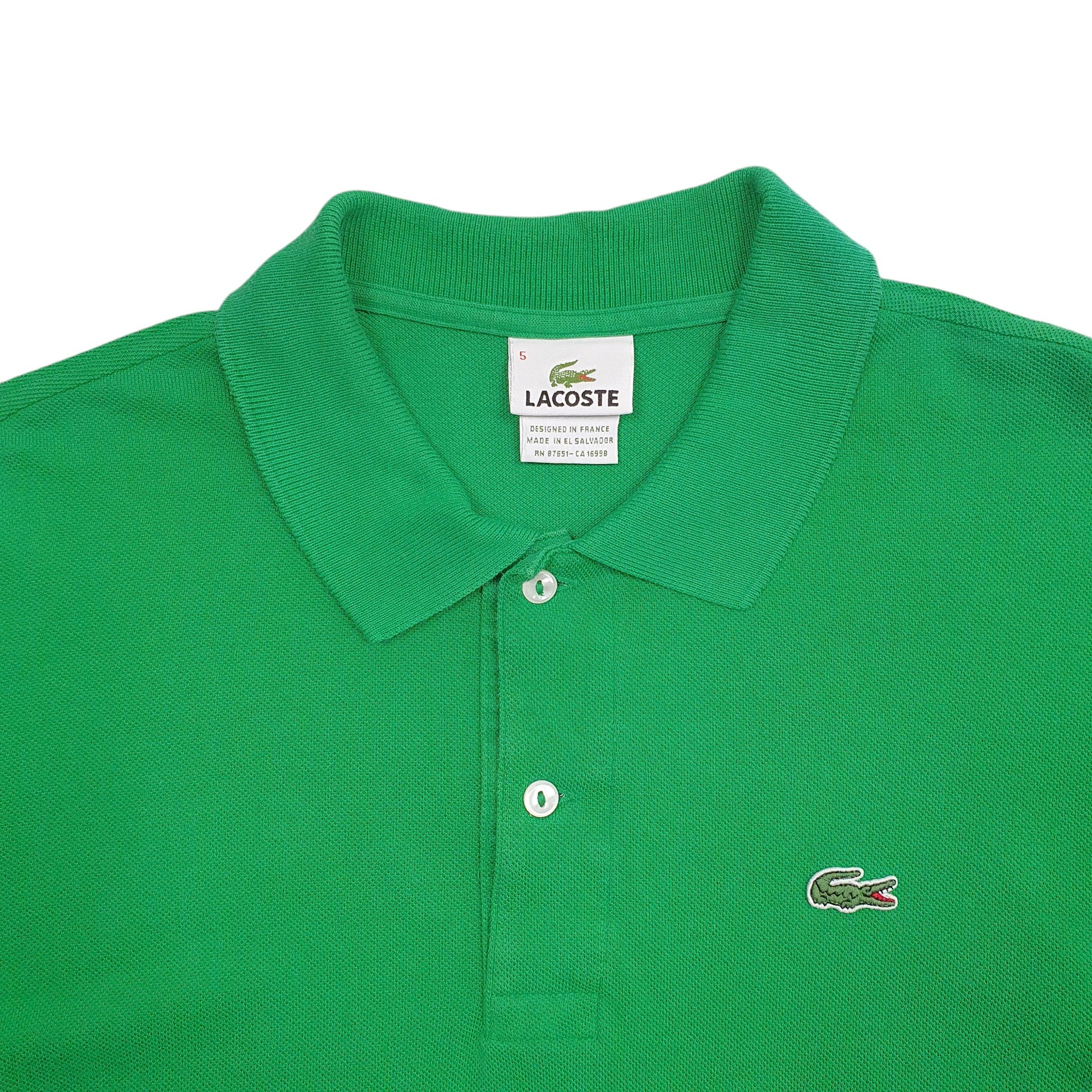 Mens Green Lacoste  Short Sleeve Polo Shirt