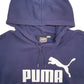 Mens Navy Puma Spellout Hoodie Jumper