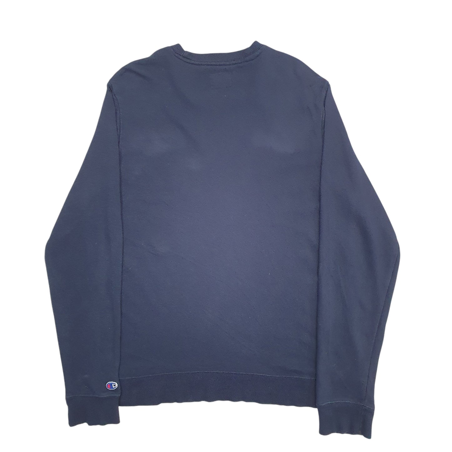 Mens Navy Champion Spellout Crewneck Jumper