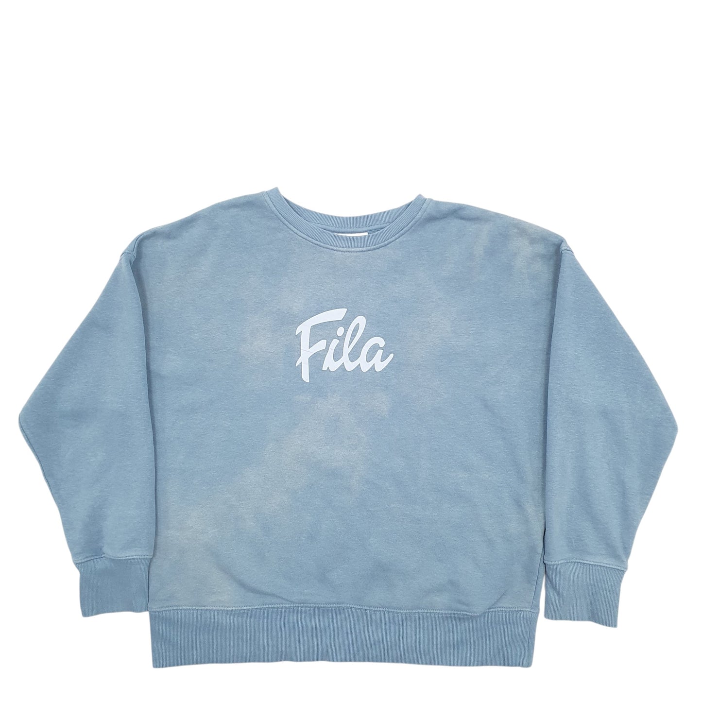 Womens Blue Fila Spellout Crewneck Jumper