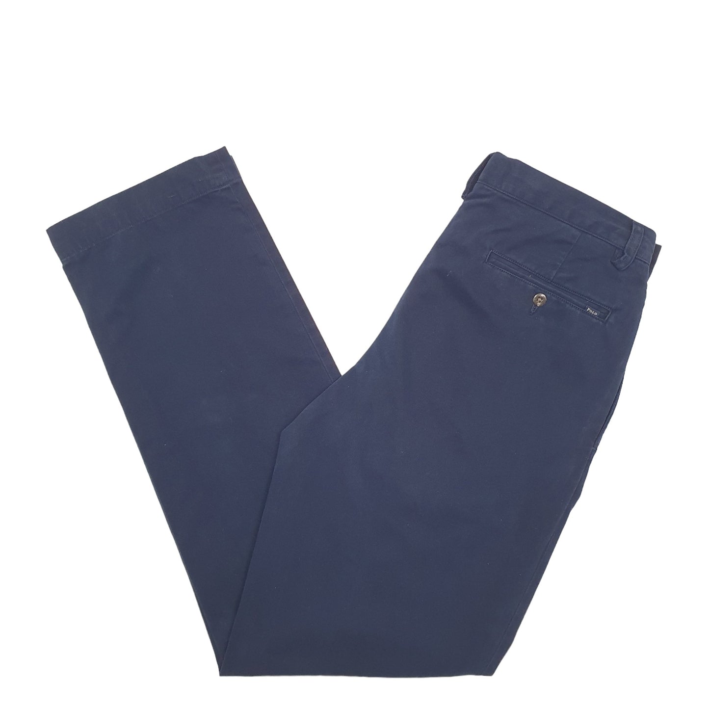 Mens Navy Polo Ralph Lauren Double Pleated Chino Trousers
