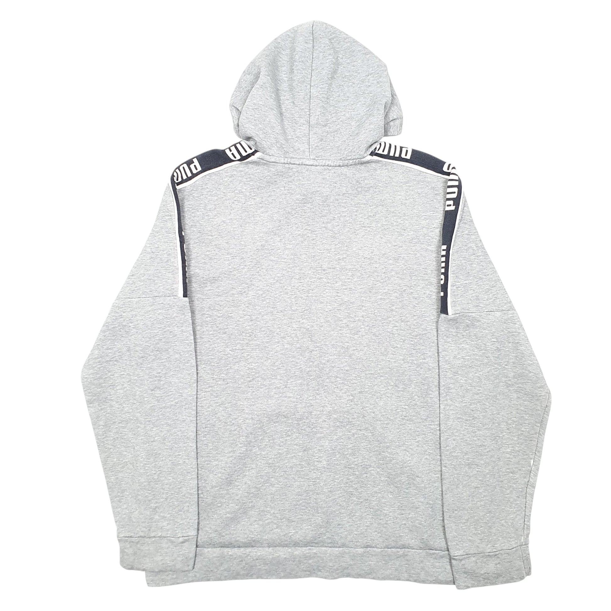 Mens Grey Puma Spellout Hoodie Jumper