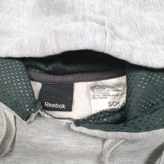 Mens Grey Reebok Spellout Hoodie Jumper