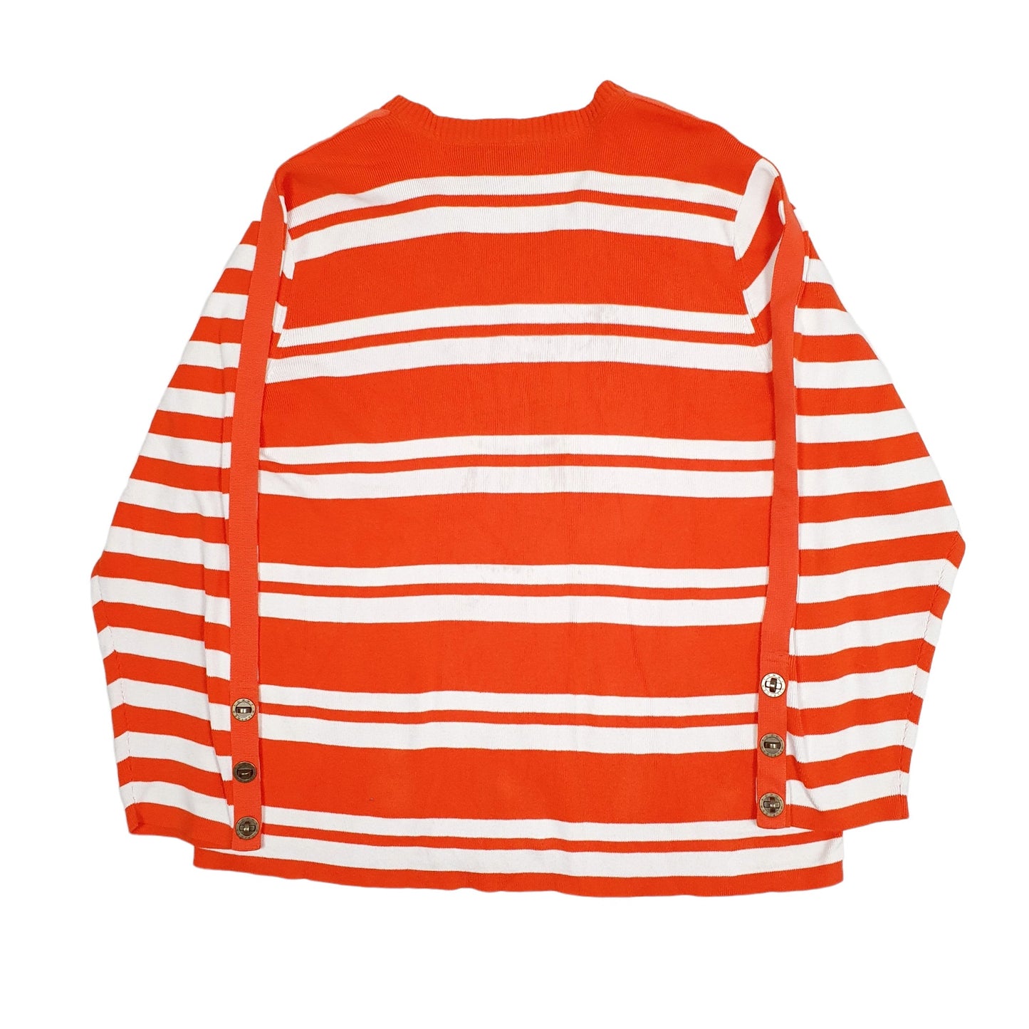 Womens Orange Tommy Hilfiger Striped Knit V Neck Jumper