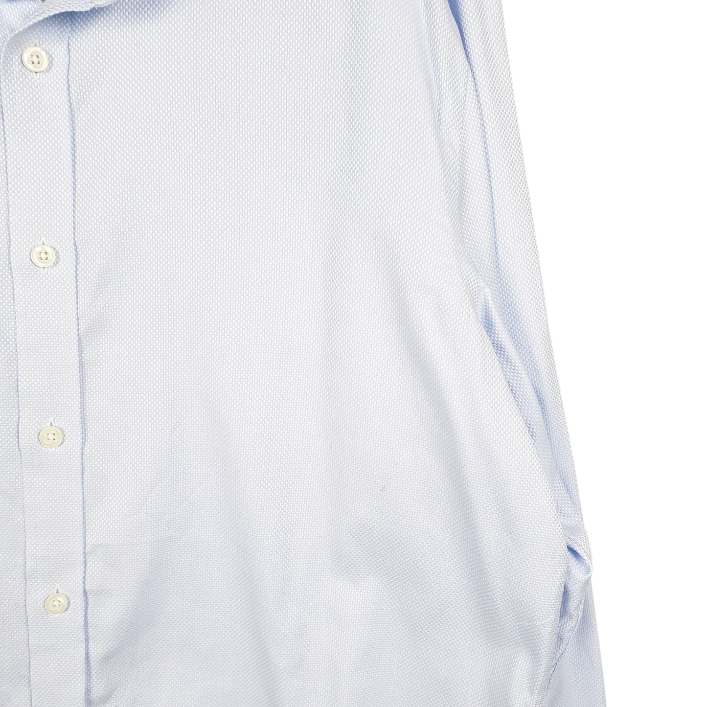 Mens Blue Moss London Tailored Long Sleeve Shirt