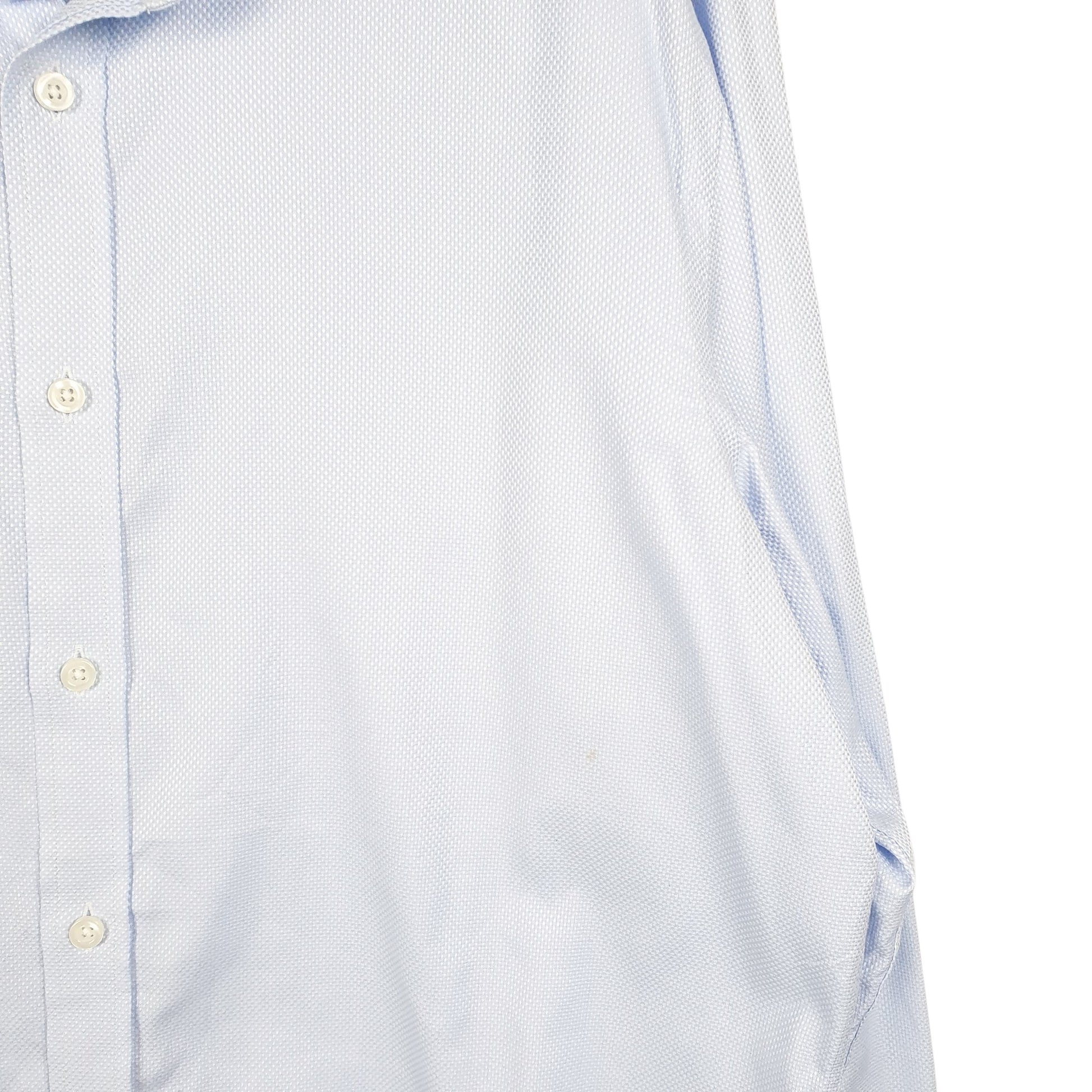 Mens Blue Moss London Tailored Long Sleeve Shirt