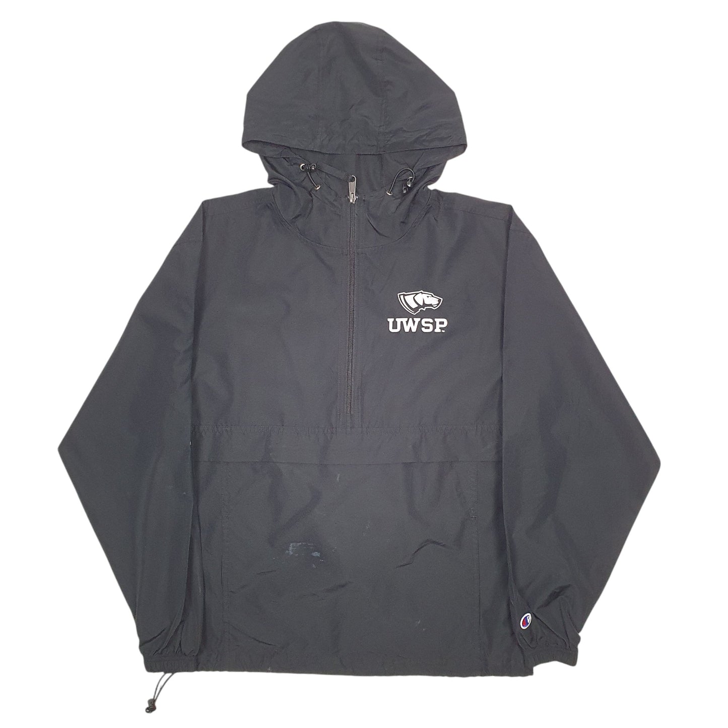 Mens Black Champion UWSP Spellout  Coat