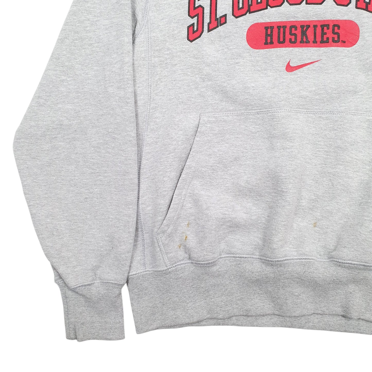 Mens Grey Nike St Cloud State Spellout Hoodie Jumper