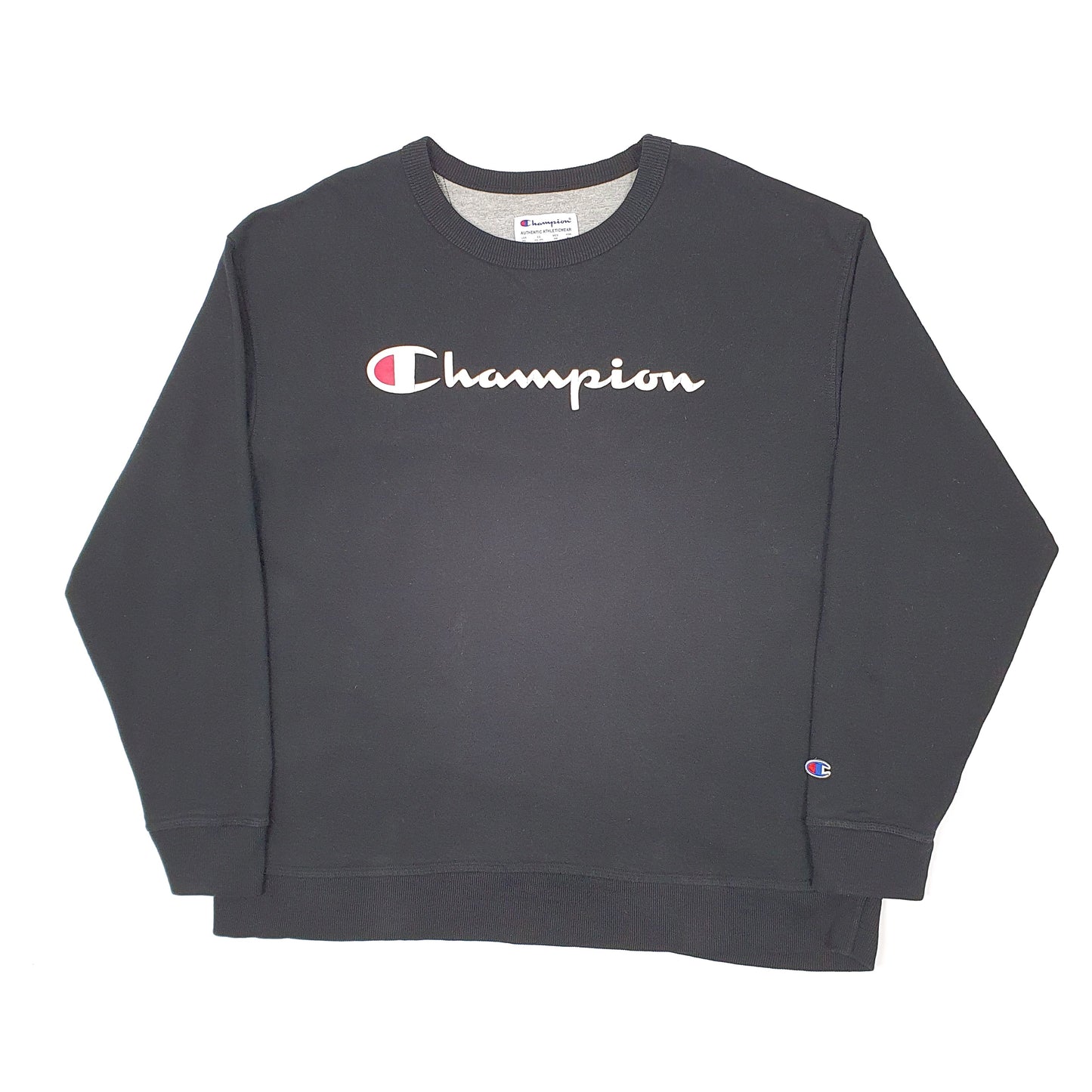 Mens Black Champion  Crewneck Jumper