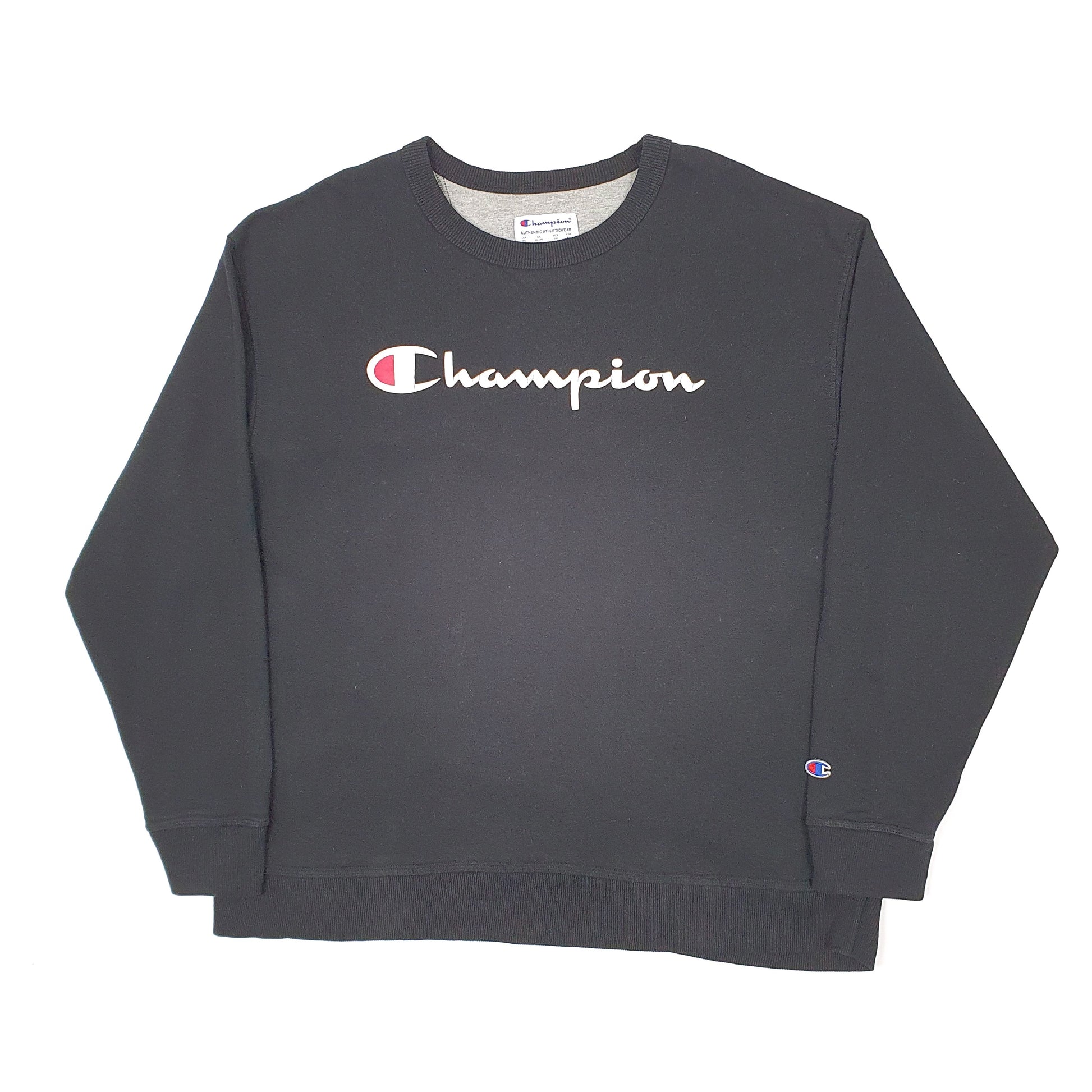 Mens Black Champion  Crewneck Jumper
