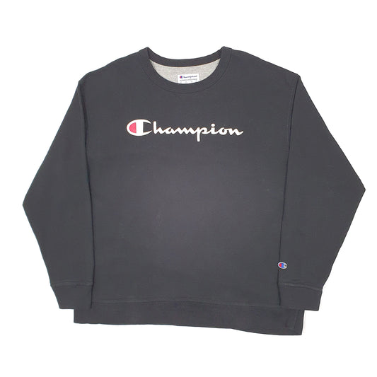 Mens Black Champion  Crewneck Jumper