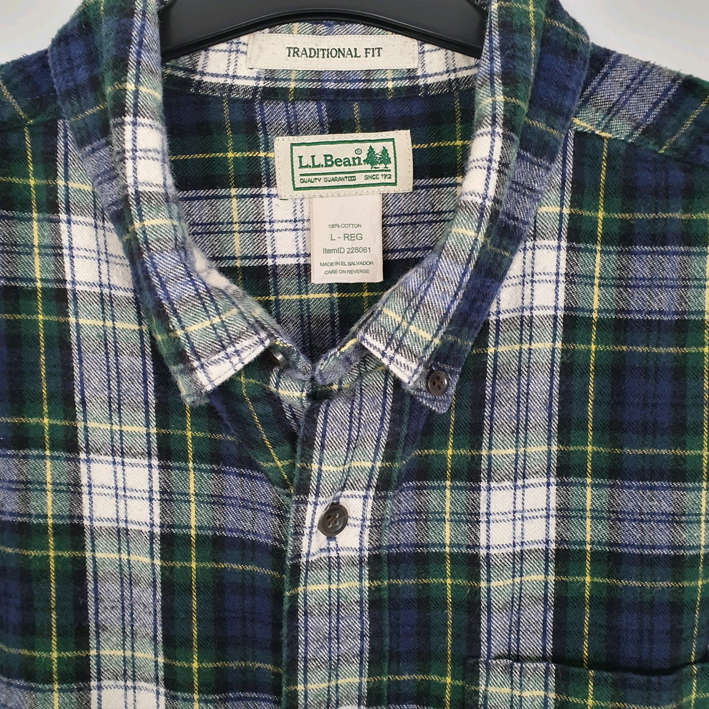Mens Navy L.L.Bean Flannel Overshirt Long Sleeve Shirt