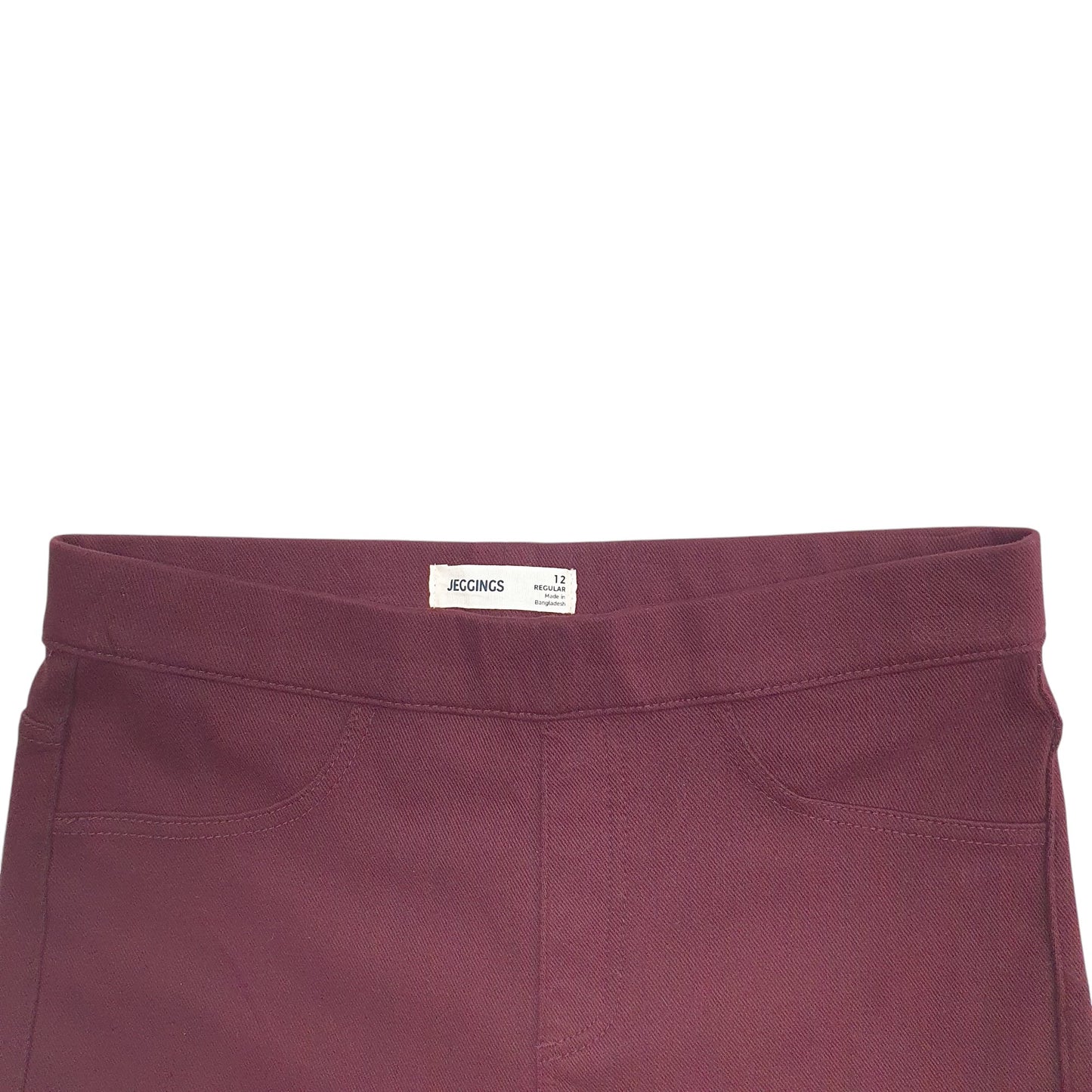 Womens Burgundy M&S Jeggings Stretch Fit Jogger Trousers