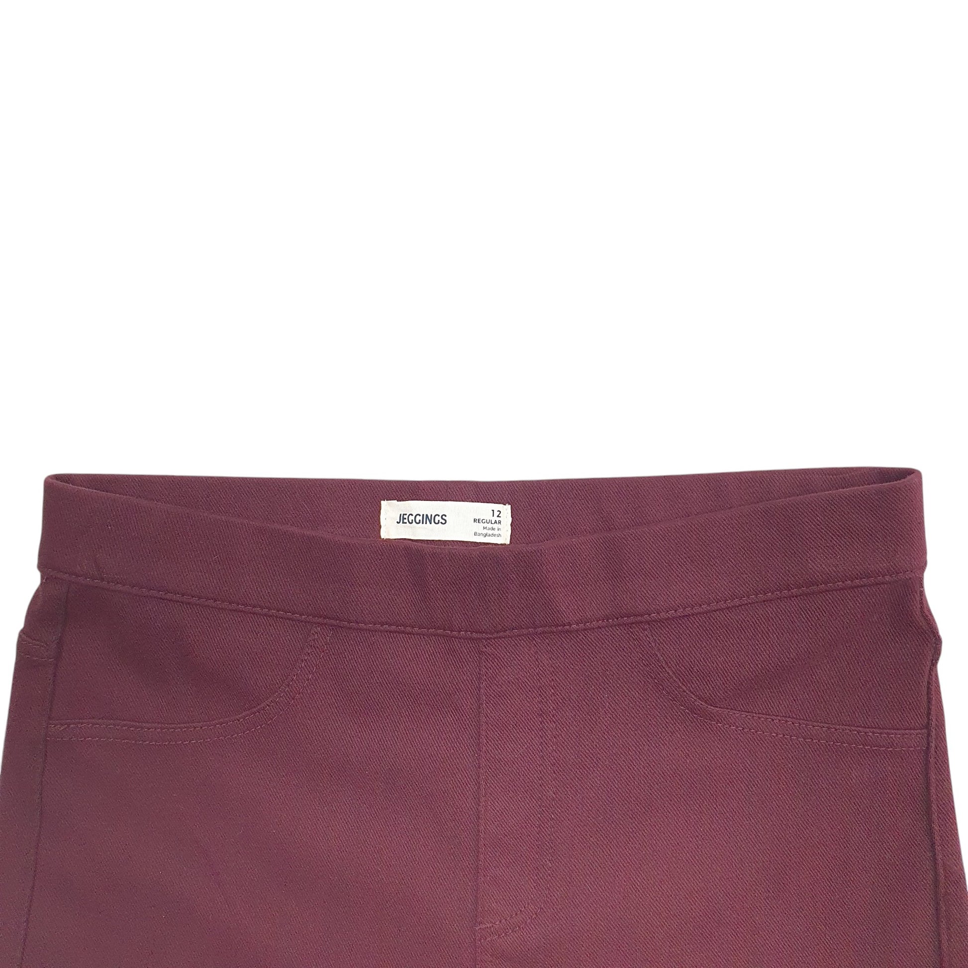 Womens Burgundy M&S Jeggings Stretch Fit Jogger Trousers