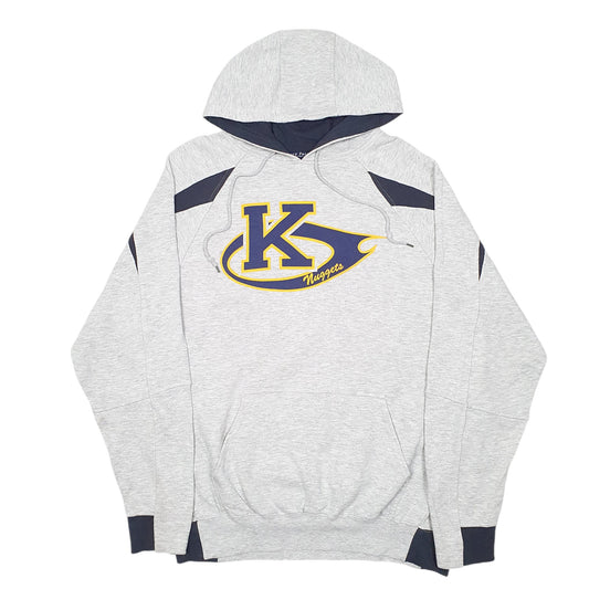 Mens Grey Sport Tek Kansas University Nuggets Football USA Hoodie Jumper