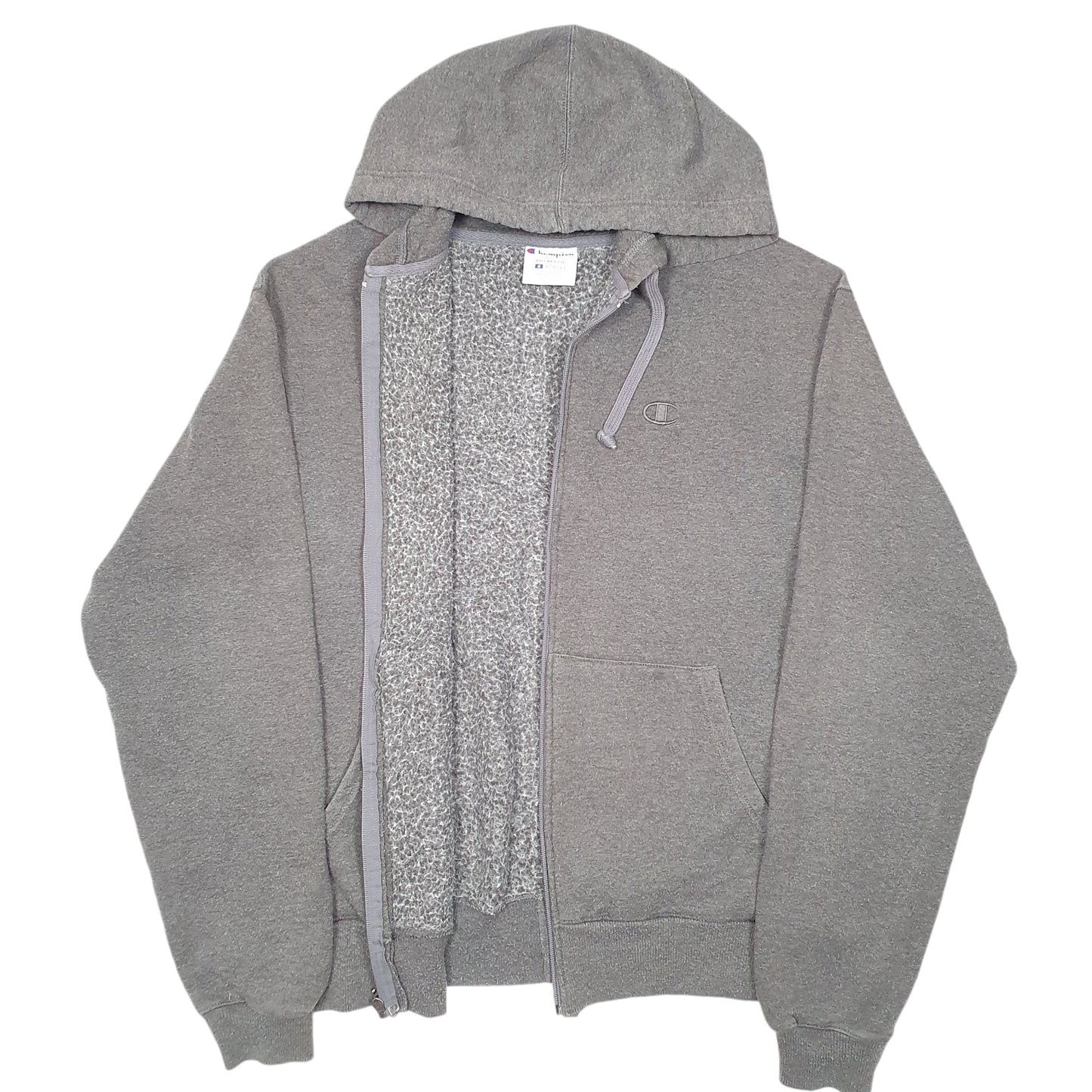 Mens Grey Champion Hoodie Full Zip Jumper