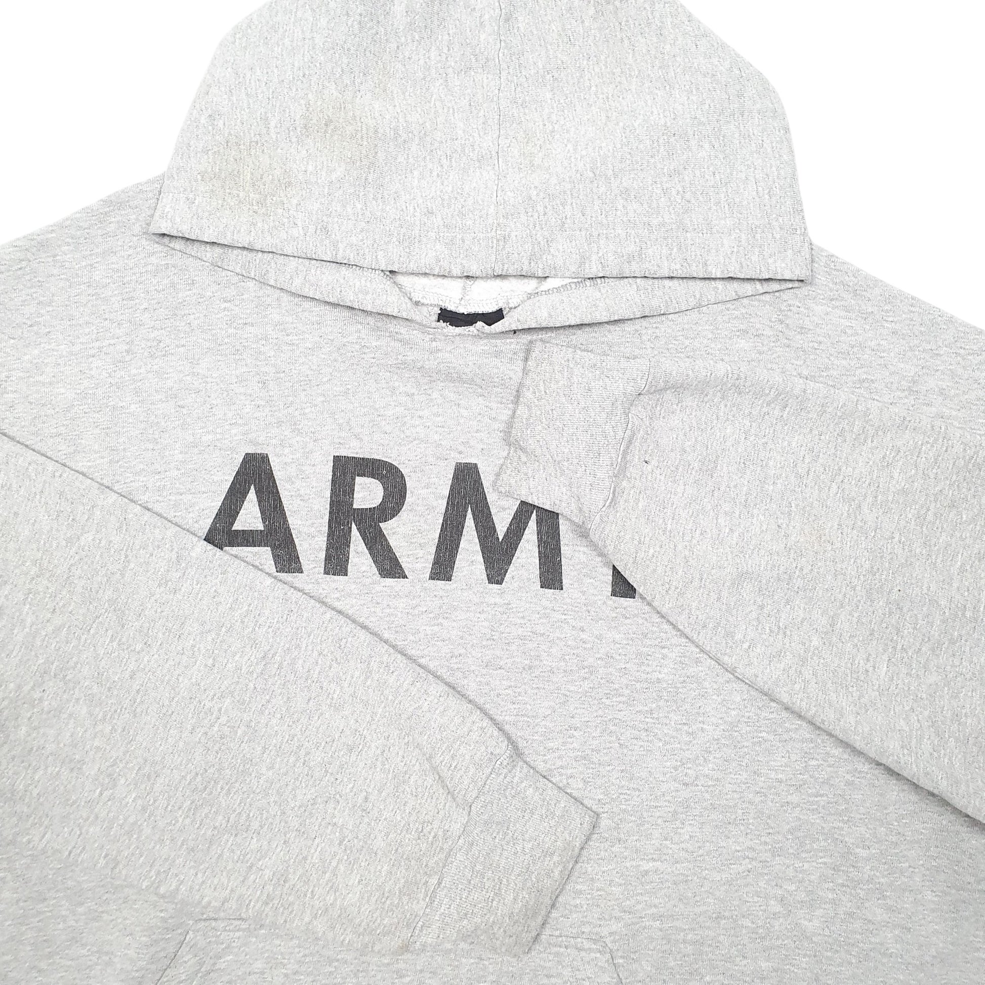 Mens Grey Rothco US Army Spellout Hoodie Jumper