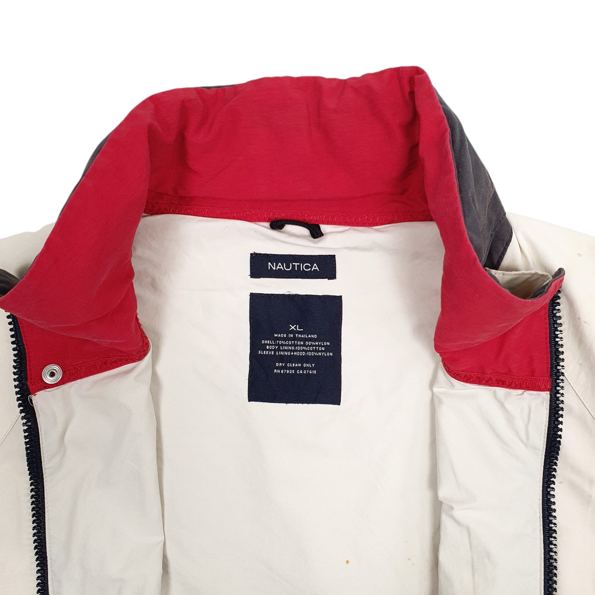 Mens Beige Nautica Spellout Full Zip Coat