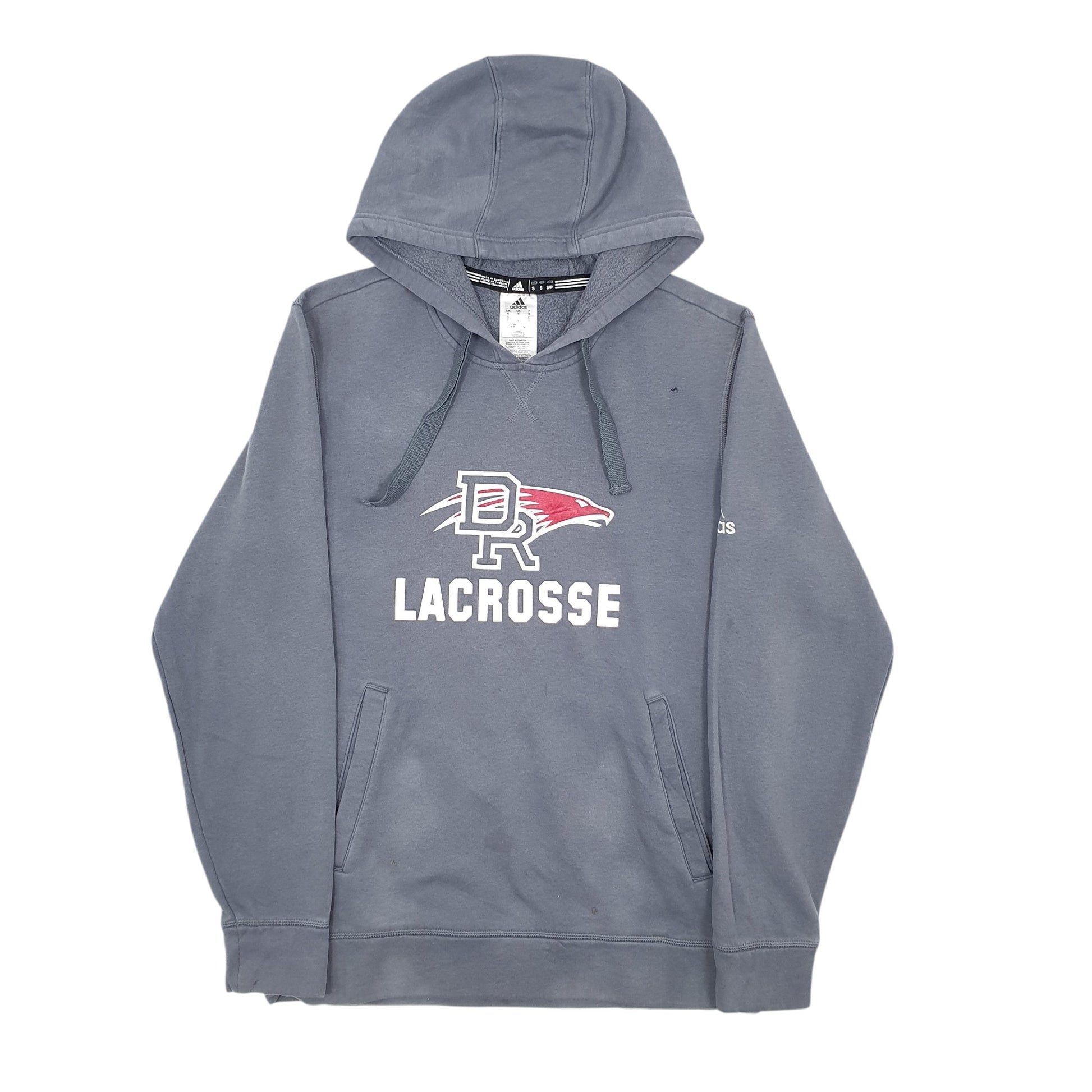Mens Grey Adidas DR Lacrosse Hoodie Jumper