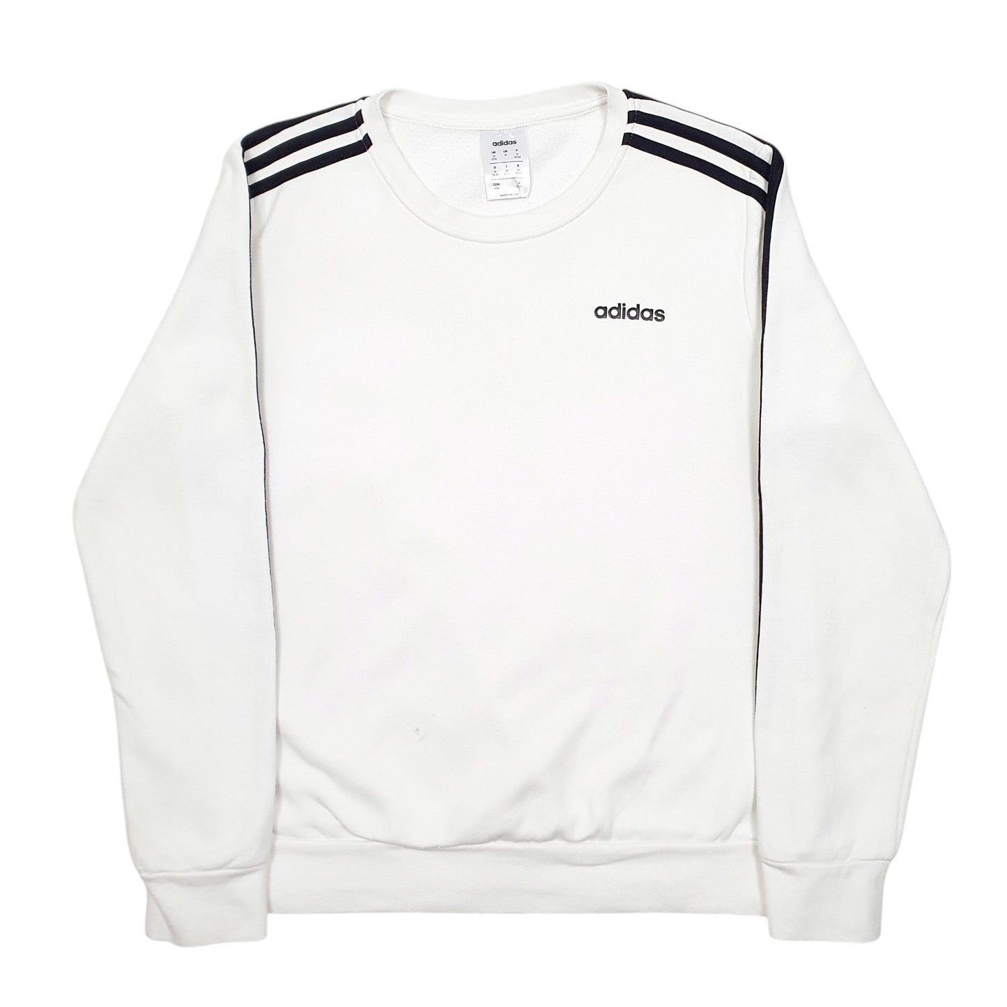 Womens White Adidas  Crewneck Jumper