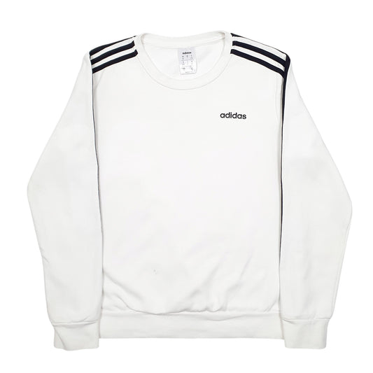 Womens White Adidas  Crewneck Jumper