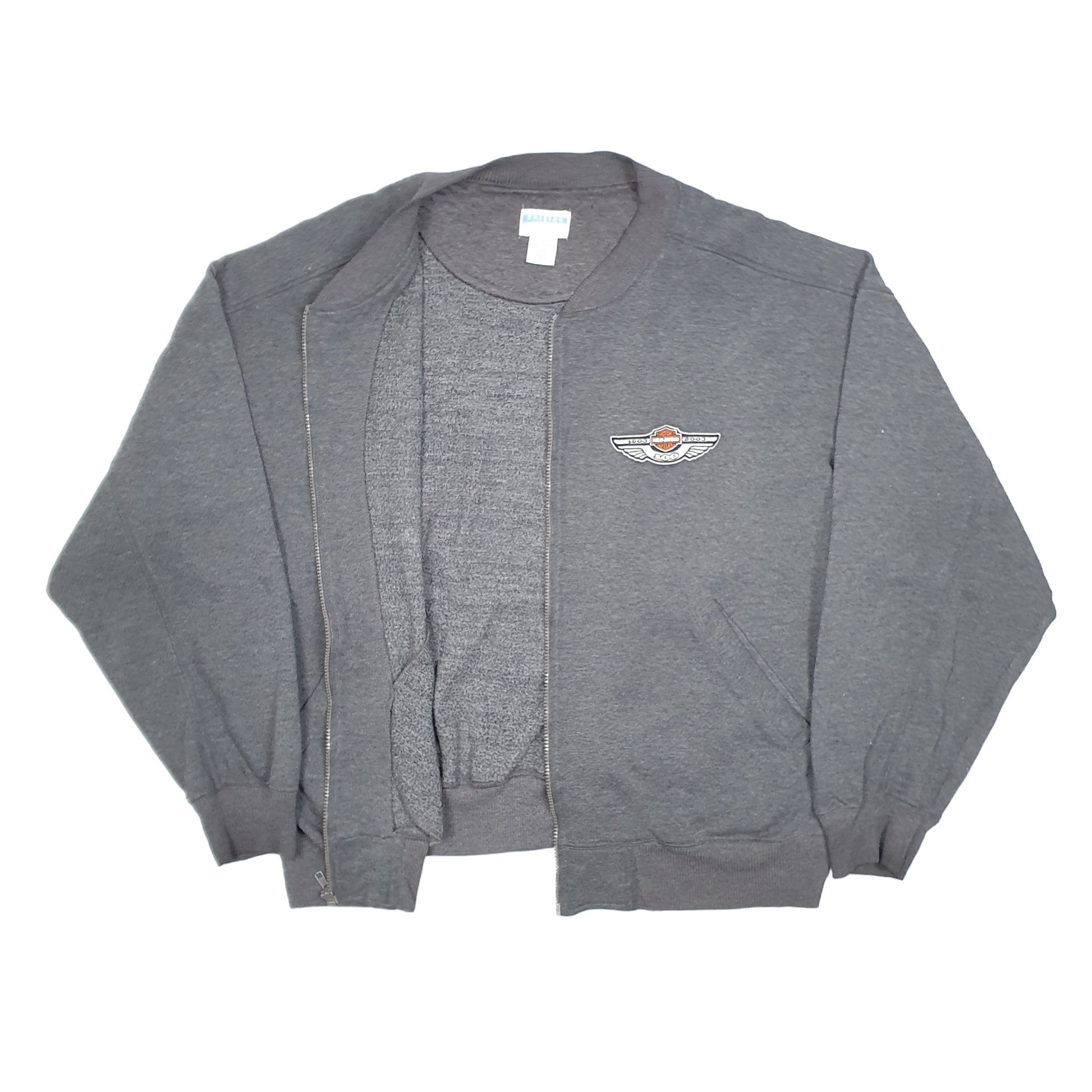 Mens Grey Cheetah Harley Davidson Motorcycles Biker Full Zip Jumper