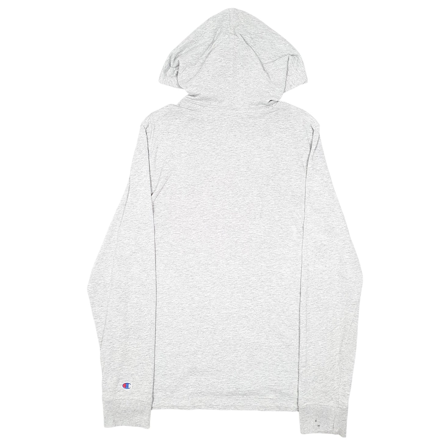 Womens Grey Champion Script Spellout Hoodie Jumper