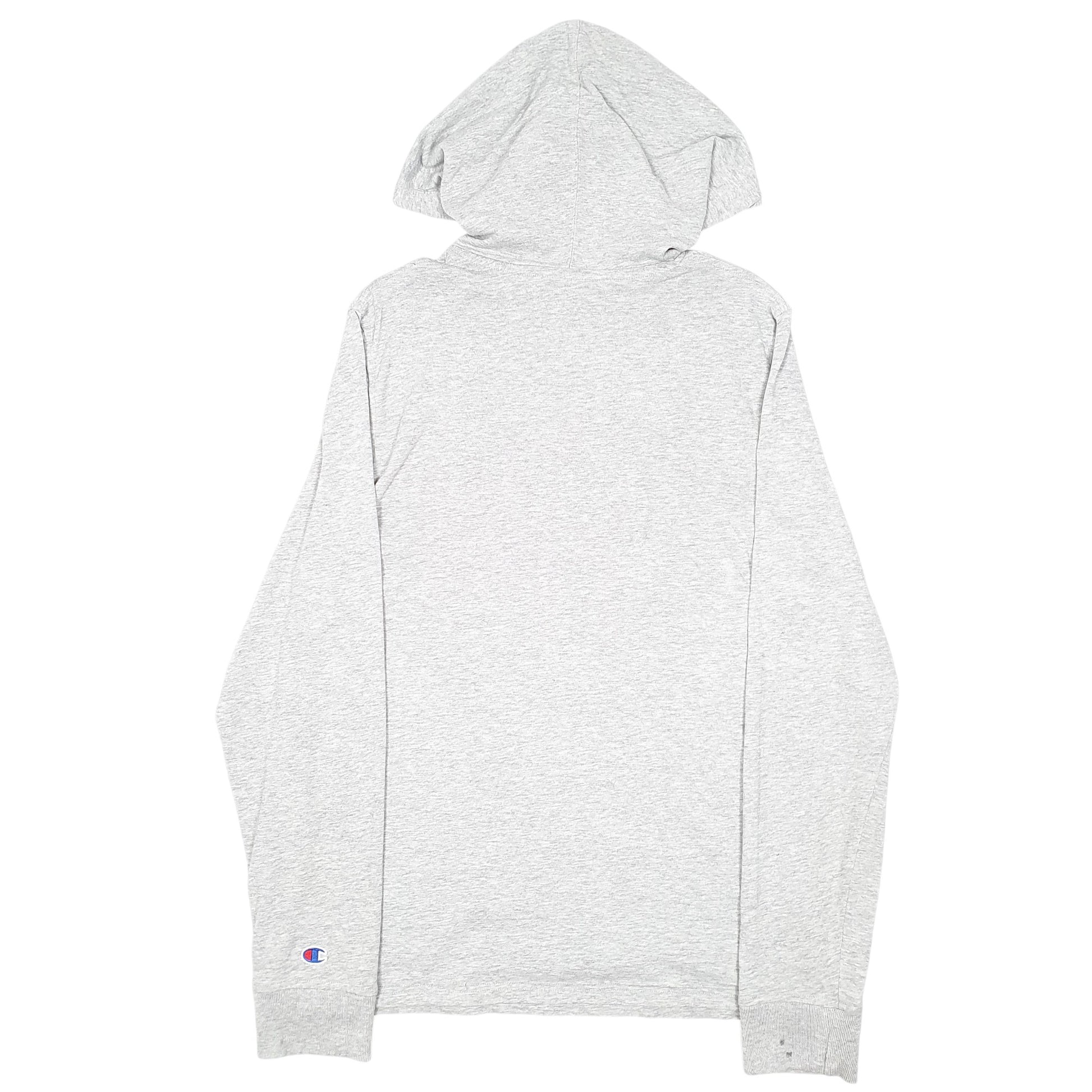 Womens Grey Champion Script Spellout Hoodie Jumper