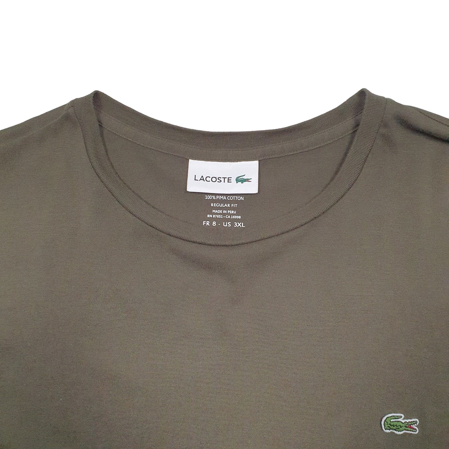 Mens Khaki Lacoste  Short Sleeve T Shirt