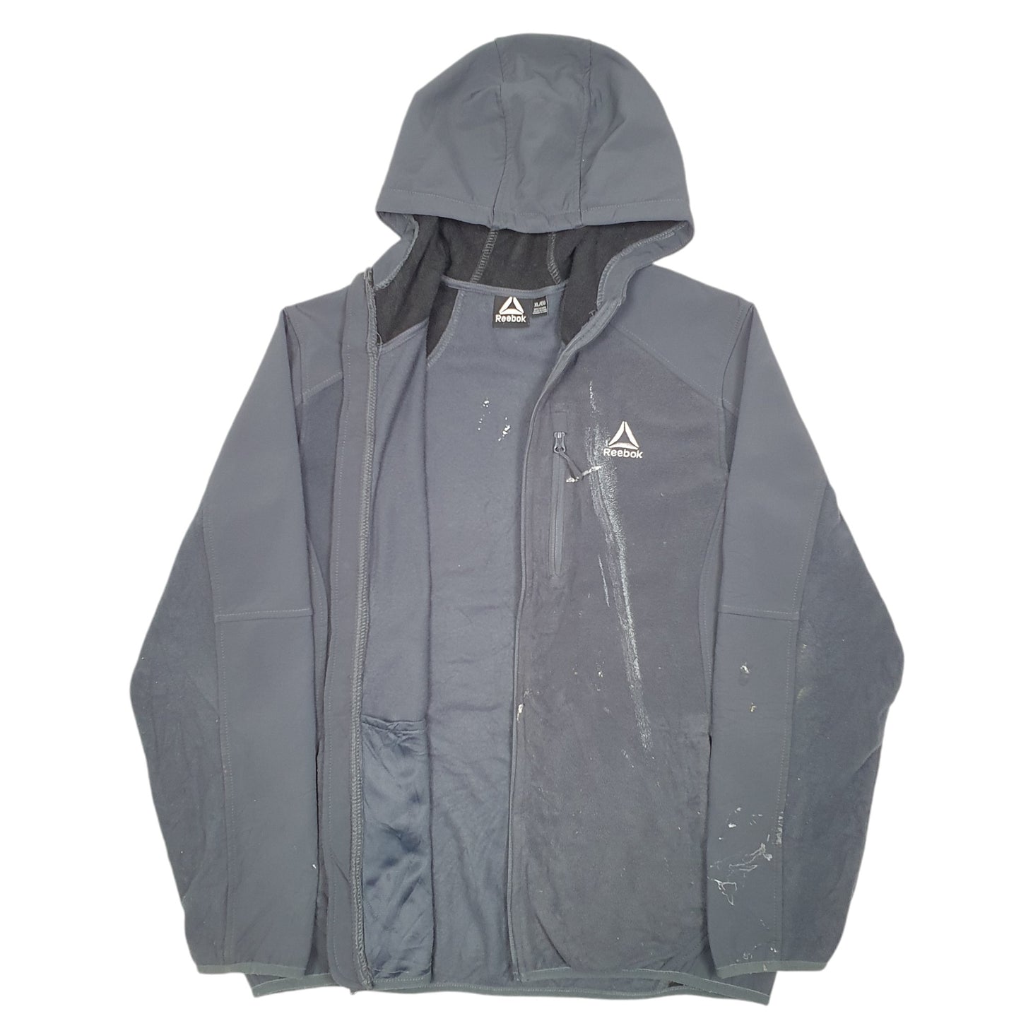 Mens Grey Reebok Hoodie Full Zip Jumper