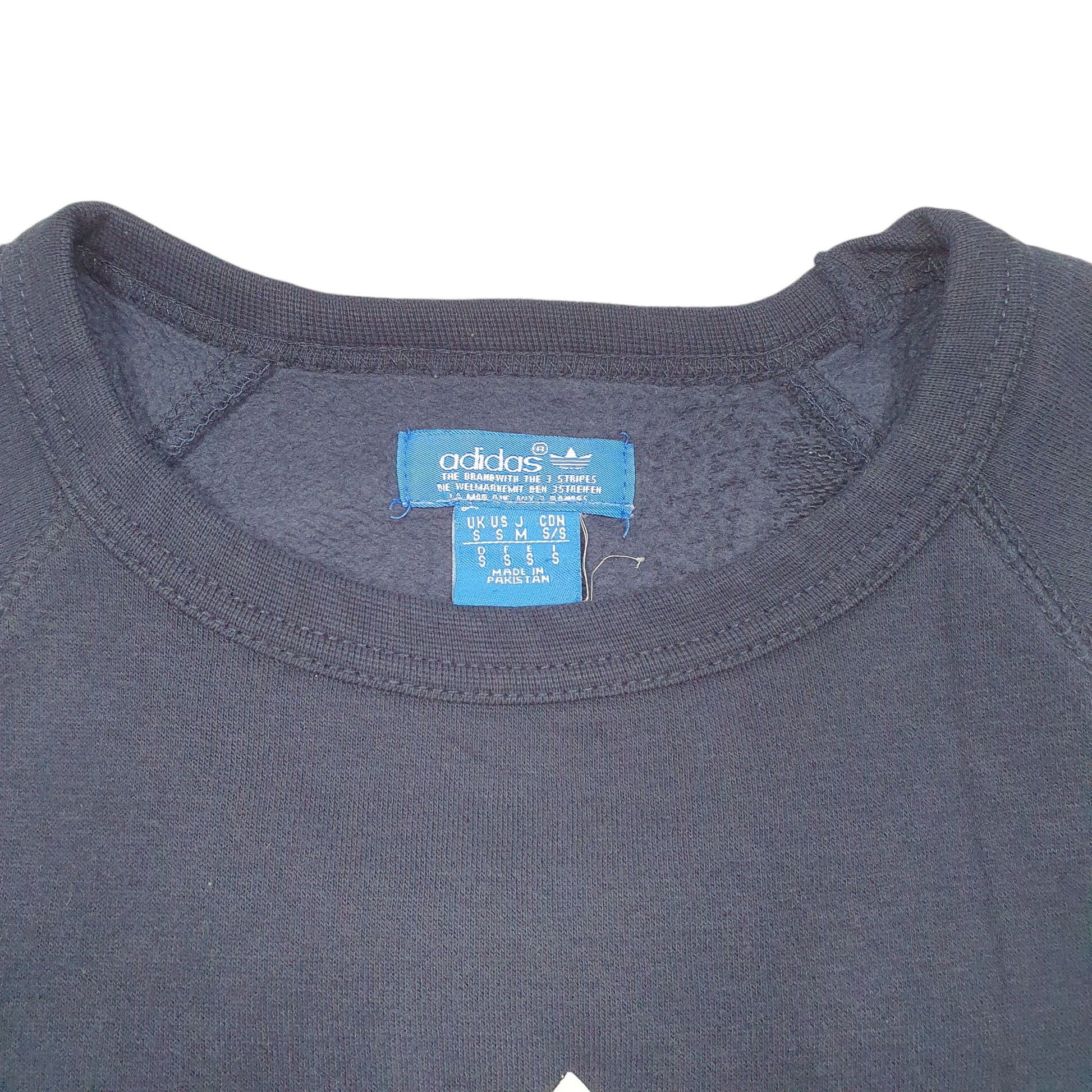 Mens Navy Adidas Raglan Spellout Crewneck Jumper