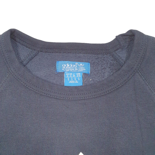 Mens Navy Adidas Raglan Spellout Crewneck Jumper