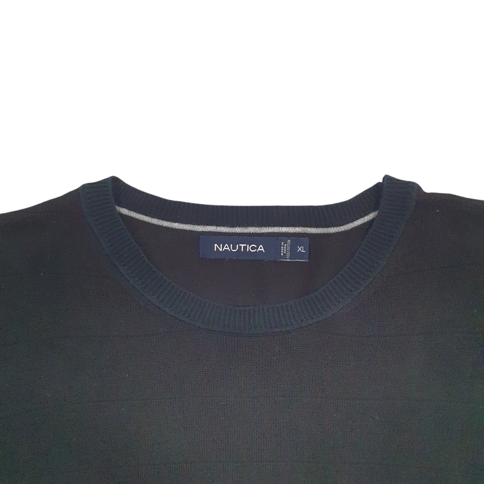 Mens Black Nautica Knit Crewneck Jumper